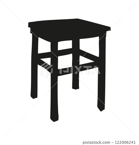 Vector hand drawn stool silhouette Vector hand drawn stool silhouette 122006241
