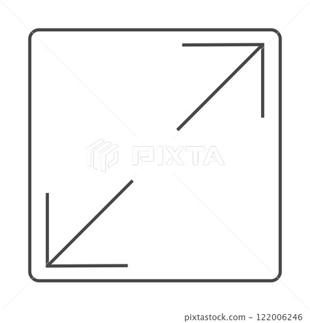 Full screen icon interface menu cursor bitton, application size control pointer. Web ui line navigation maximize or minimaze icon. App arrow. Enter or exit 122006246