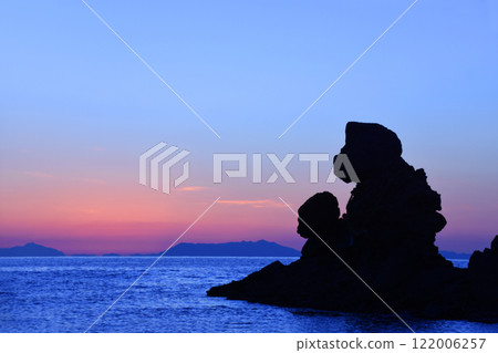 鹿兒島縣西海岸的人偶岩和漸變的美麗夜景 122006257