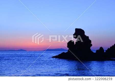 鹿兒島縣西海岸的人偶岩和漸變的美麗夜景 122006259