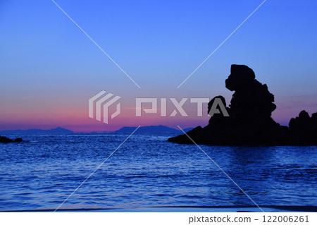 鹿兒島縣西海岸的人偶岩和漸變的美麗夜景 122006261