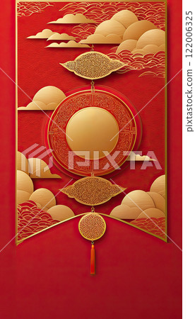 Chinese new year red background.Copy space 122006325
