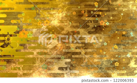 Golden Japanese pattern background Golden Japanese pattern background 122006393