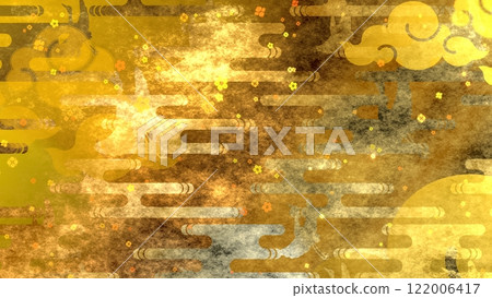 Golden Japanese pattern background Golden Japanese pattern background 122006417