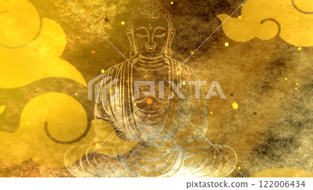 Golden Japanese pattern background Golden Japanese pattern background 122006434