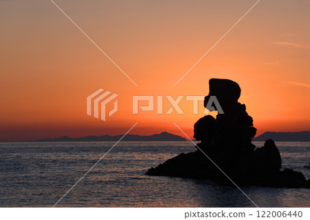 鹿兒島縣西海岸的人偶岩和漸變的美麗夜景 122006440