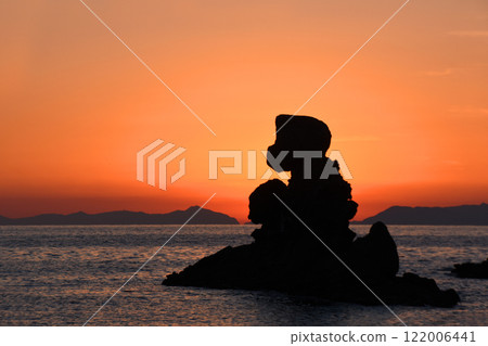 鹿兒島縣西海岸的人偶岩和漸變的美麗夜景 122006441