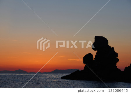 鹿兒島縣西海岸的人偶岩和漸變的美麗夜景 122006445