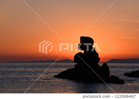 鹿兒島縣西海岸的人偶岩和漸變的美麗夜景 122006467