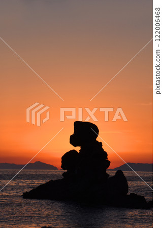 鹿兒島縣西海岸的人偶岩和漸變的美麗夜景 122006468