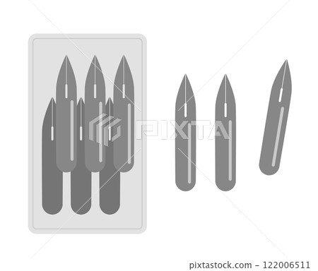 卡通美術用品一圓筆尖插畫素材 122006511