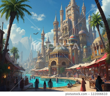 充滿異國情調的風景，擁有夢幻般的市場和宏偉的城堡 122006610