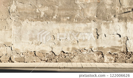 Old dry dusty concrete wall crumbling 122006626