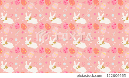 Seamless illustration of rabbits and Easter eggs Seamless illustration of rabbits and Easter eggs 122006665