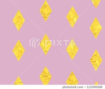 The bottom of the gold foil rhombus is lotus purple 122006886