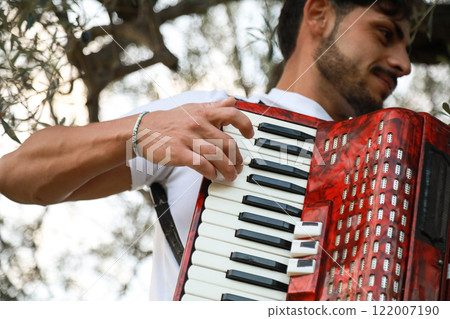 Music Sounds From Accordion In The Green Field Music Sounds From Accordion In The Green Field 122007190
