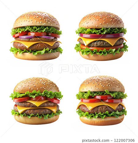 3d rendering of beautiful and realistic Hamburger 122007306
