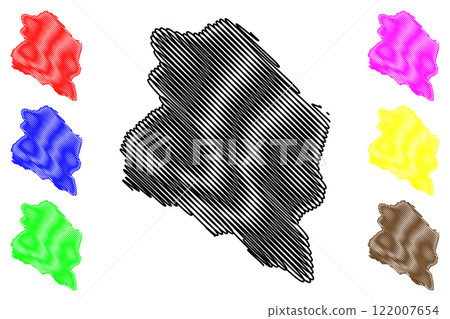 Ramban district (Jammu and Kashmir union territory, Republic of India) map vector illustration, scribble sketch Ramban map Ramban district (Jammu and Kashmir union territory, Republic of India) map vector illustration, scribble sketch Ramban map 122007654