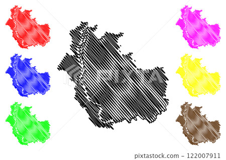 Saharsa district (Bihar State, Kosi division, Republic of India) map vector illustration, scribble sketch Saharsa map Saharsa district (Bihar State, Kosi division, Republic of India) map vector illustration, scribble sketch Saharsa map 122007911