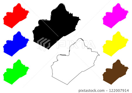 Wood County, State of West Virginia (U.S. county, United States of America, USA, U.S., US) map vector illustration, scribble sketch Wood map 122007914