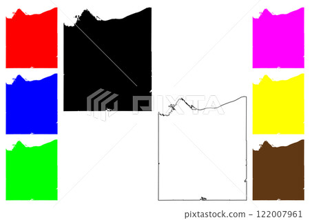 Douglas County, State of Wisconsin (U.S. county, United States of America, US) map vector illustration, scribble sketch Douglas map 122007961