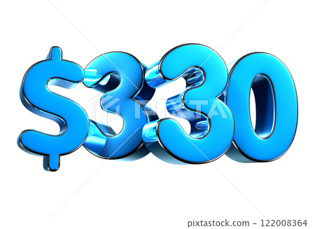 330 dollers blue 3d illustration. 122008364