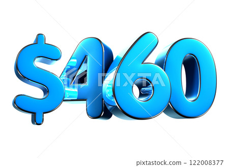 460 dollers blue 3d illustration. 460 dollers blue 3d illustration. 122008377
