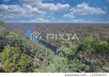 A picturesque view of the Nepean River in the Blue Mountains A picturesque view of the Nepean River in the Blue Mountains 122008474