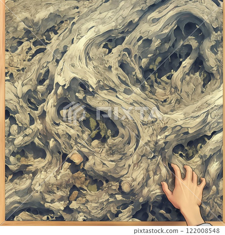 hand gently tracing intricate swirls of weathered wood texture framed in warm light calm contemplative feeling copyspace concept design decor interior hand gently tracing intricate swirls of weathered wood texture framed in warm light calm contemplative feeling copyspace concept design decor interior 122008548