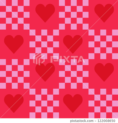 Valentines day seamless pattern with hearts, abstract vector background. Vector illustration. 122008650