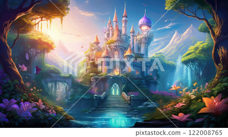 坐落在夢幻森林中的城堡 坐落在夢幻森林中的城堡 122008765