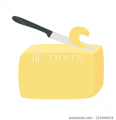 butter with knife isolated butter with knife isolated 122009019