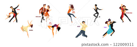 Dancing People Character Performing Different Dance Vector Set Dancing People Character Performing Different Dance Vector Set 122009311