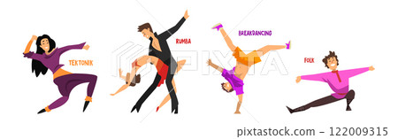 Dancing People Character Performing Different Dance Vector Set Dancing People Character Performing Different Dance Vector Set 122009315