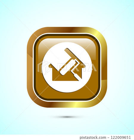 Home painting icon design illustration. House painting sign symbol for apps and websites. Button design Home painting icon design illustration. House painting sign symbol for apps and websites. Button design 122009651