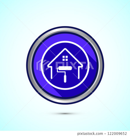 Home painting icon design illustration. House painting sign symbol for apps and websites. Button design Home painting icon design illustration. House painting sign symbol for apps and websites. Button design 122009652