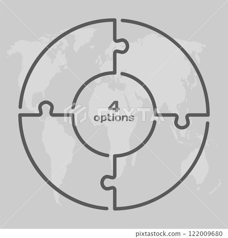 Circle diagram infographic in 4 steps or options 122009680