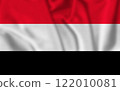 Yemen national flag blowing in the wind isolated. High quality illustration  122010081