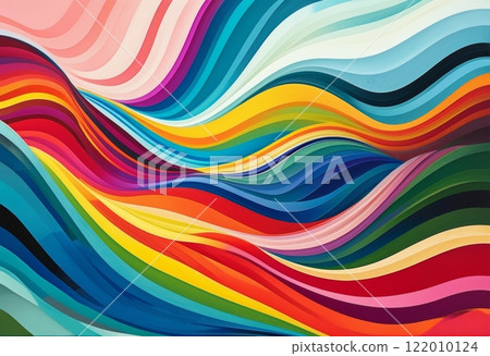 Vibrant Abstract Waves in Dynamic Multicolor Design 122010124