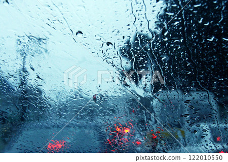 Car window glass on a rainy day Car window glass on a rainy day 122010550