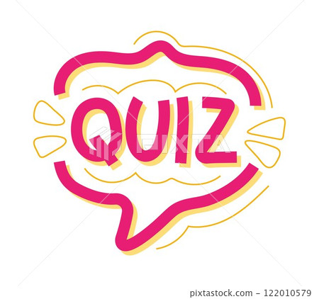 Quiz time label featuring a question mark, Quiz time label featuring a question mark, 122010579
