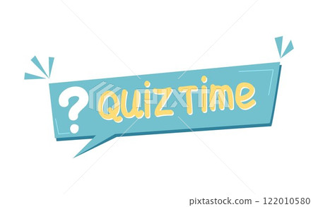 Quiz time label featuring a question mark, Quiz time label featuring a question mark, 122010580