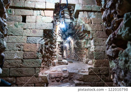 Mayan tunnel under the Acropolis at Maya Archaeological Site of Copan. UNESCO world heritage in Honduras Mayan tunnel under the Acropolis at Maya Archaeological Site of Copan. UNESCO world heritage in Honduras 122010798