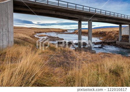 Laxa Bridge near the village of Budardalur on the island of Iceland 122010817