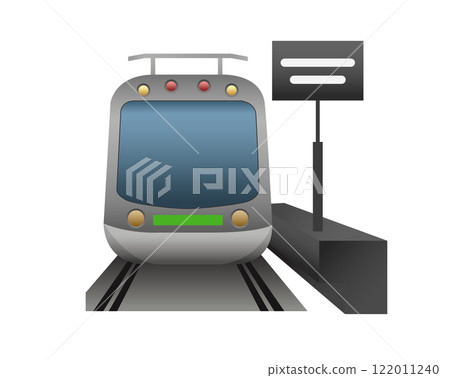 Front train station with alongside platform icon Front train station with alongside platform icon 122011240
