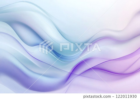 Abstract waves of pastel colors flowing gracefully. Liquid curves. Blue and purple flow with wavy gradient background. 122011930