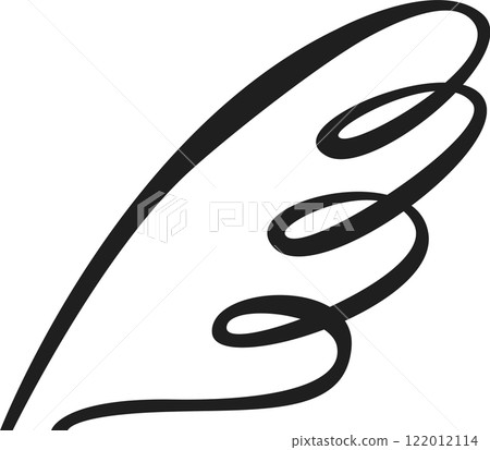 Minimalist feather created through continuous line drawing, forming an abstract shape that embodies themes of nature, freedom, and elegance, perfect for various design projects 122012114