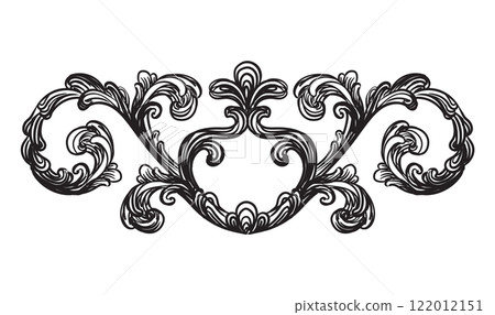 Hand drawing vintage baroque monogram vector 122012151