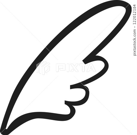 Minimalist illustration featuring a single wing in flight, symbolizing freedom, hope, and spiritual growth. Perfect for simple, elegant designs that evoke a sense of peace and inspiration Minimalist illustration featuring a single wing in flight, symbolizing freedom, hope, and spiritual growth. Perfect for simple, elegant designs that evoke a sense of peace and inspiration 122012184