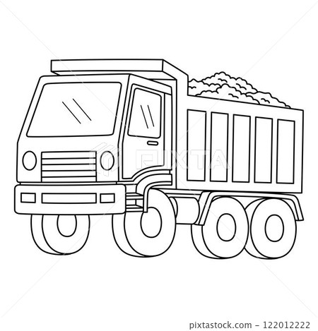 Construction Dump Truck Isolated Coloring Page Construction Dump Truck Isolated Coloring Page 122012222